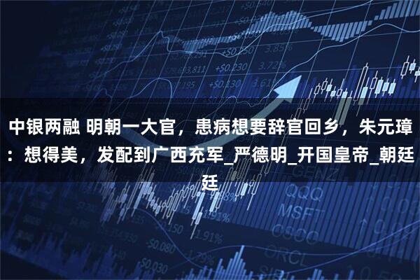 中银两融 明朝一大官，患病想要辞官回乡，朱元璋：想得美，发配到广西充军_严德明_开国皇帝_朝廷